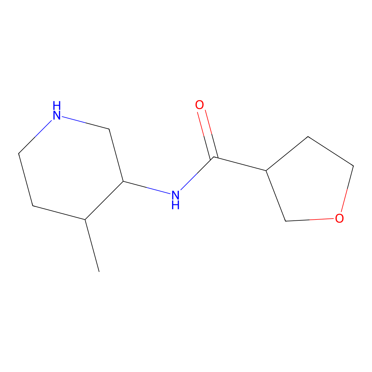 N-(4-methylpiperidin-3-yl)oxolane-3-carboxamide molecular structure, CAS 1832303-10-2