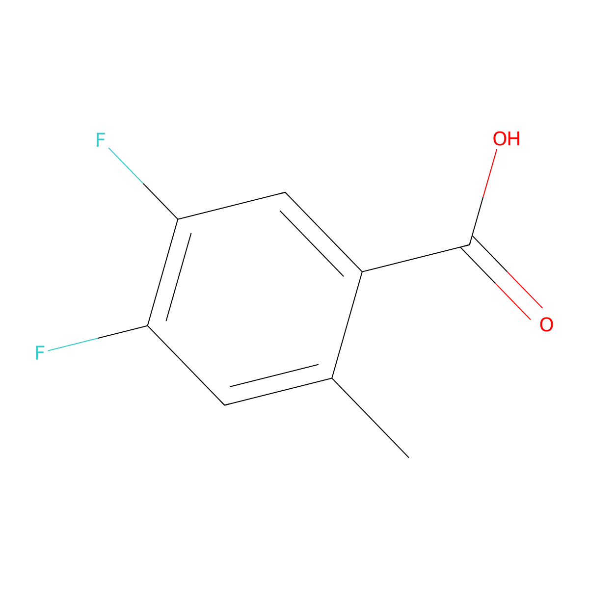 4,5-Difluoro-2-methylbenzoic acid molecular structure, CAS 183237-86-7