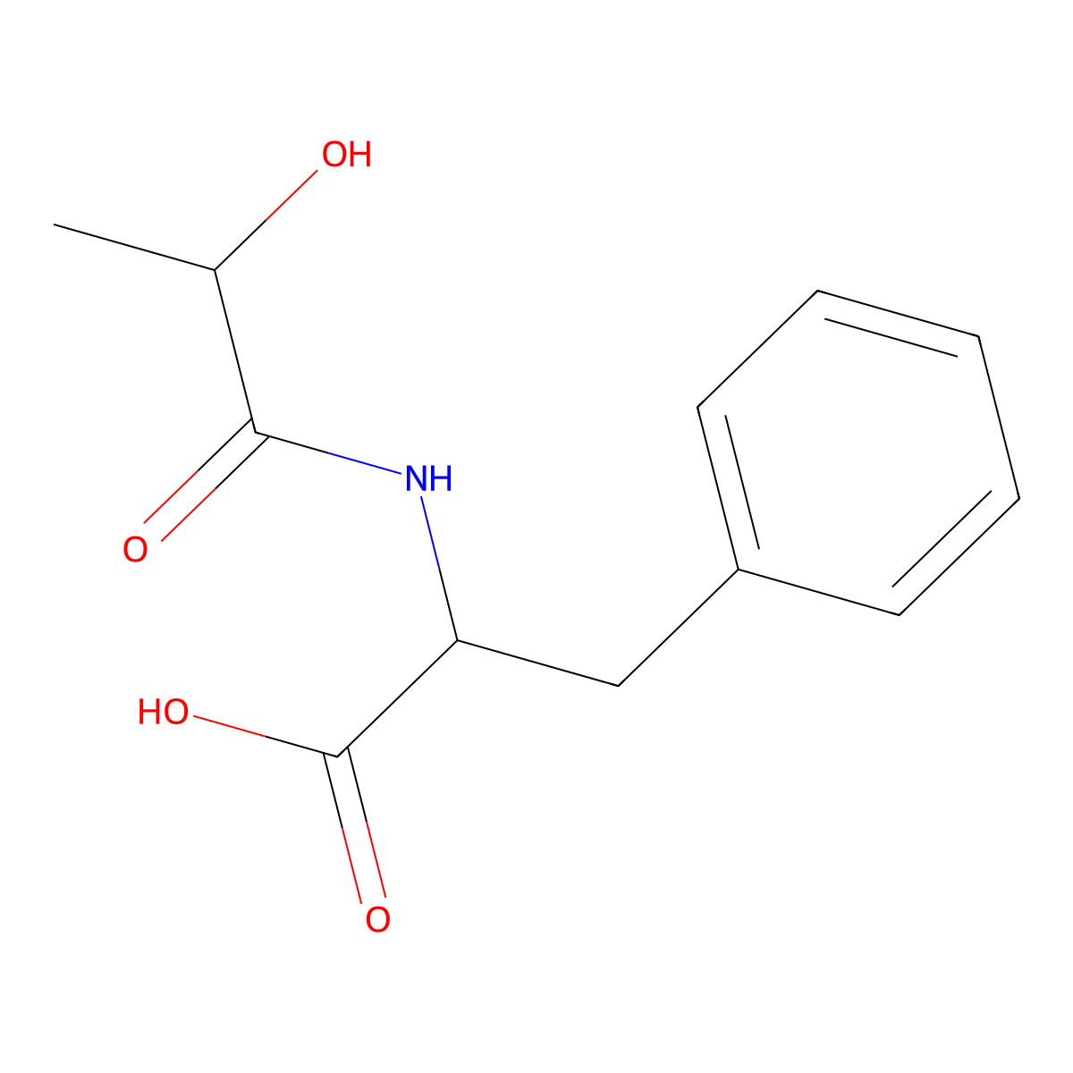 N-lactoyl-phenylalanine molecular structure, CAS 183241-73-8