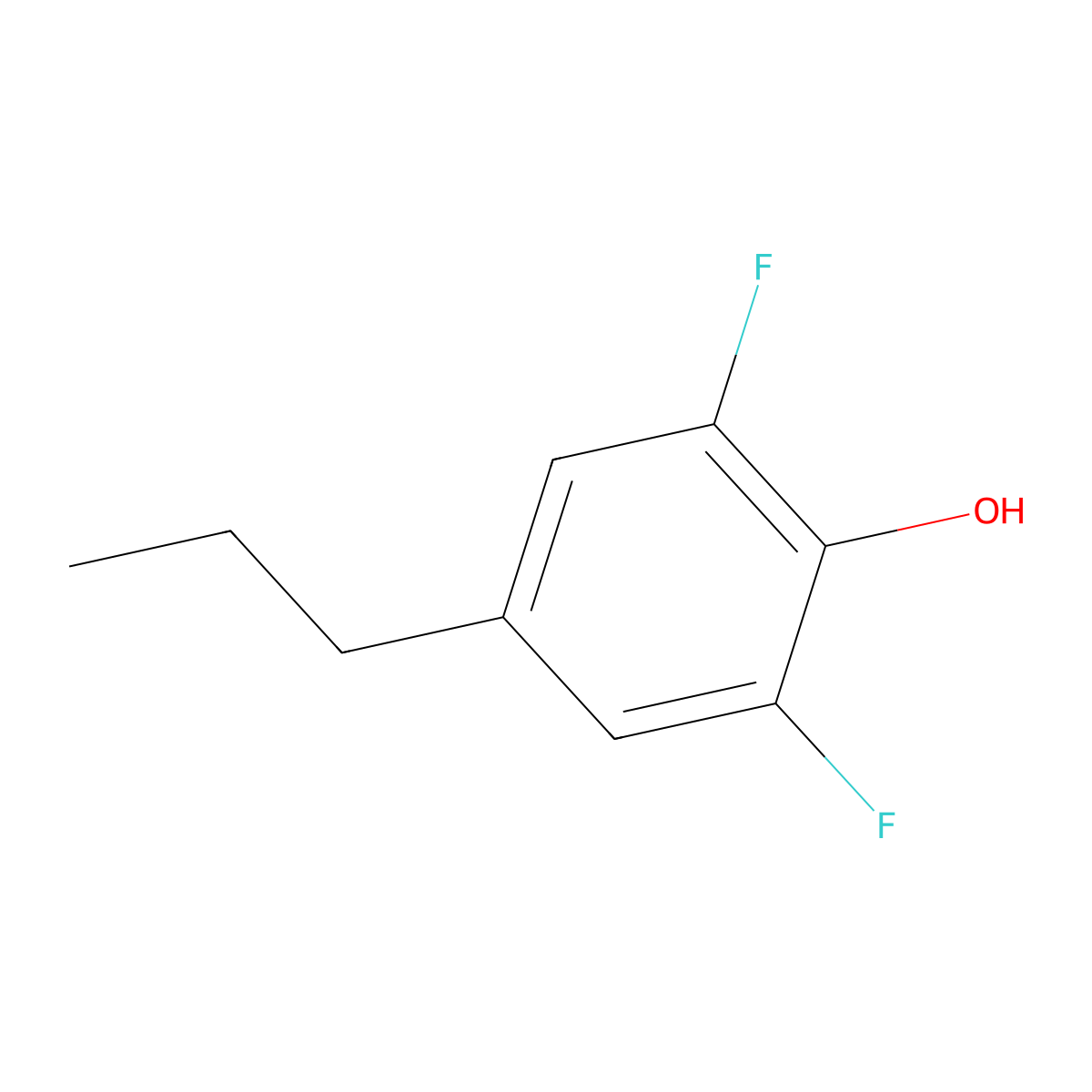 2,6-Difluoro-4-propylphenol molecular structure, CAS 183244-98-6