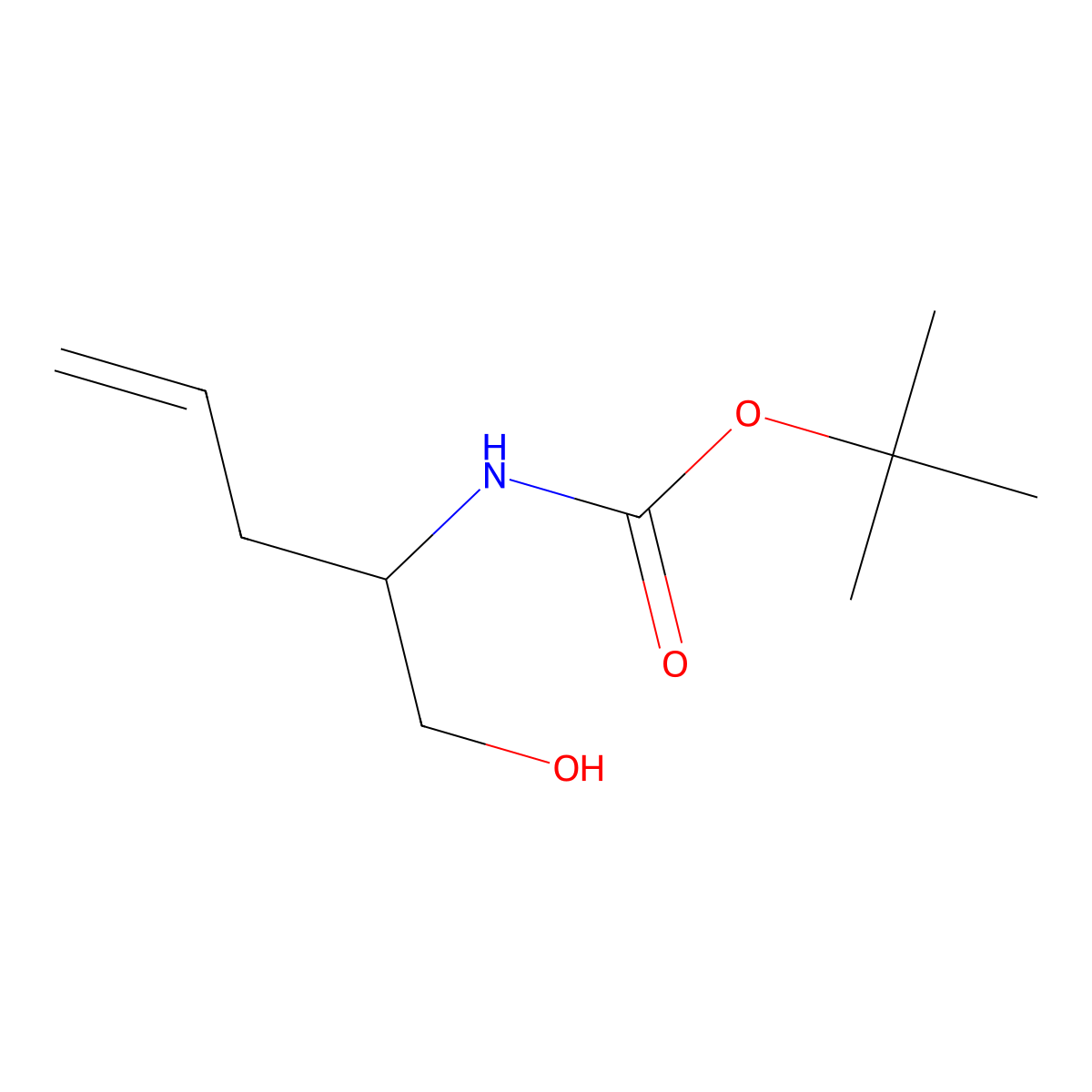 tert-butyl N-(1-hydroxypent-4-en-2-yl)carbamate molecular structure, CAS 183247-77-0