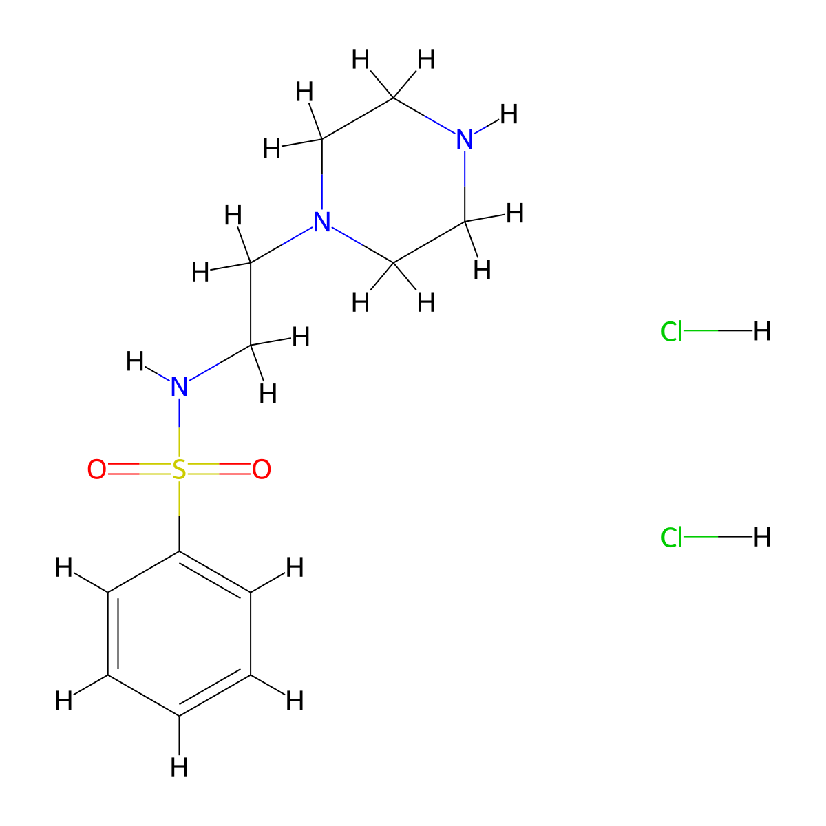 N-[2-(piperazin-1-yl)ethyl]benzenesulfonamide dihydrochloride molecular structure, CAS 1832497-73-0