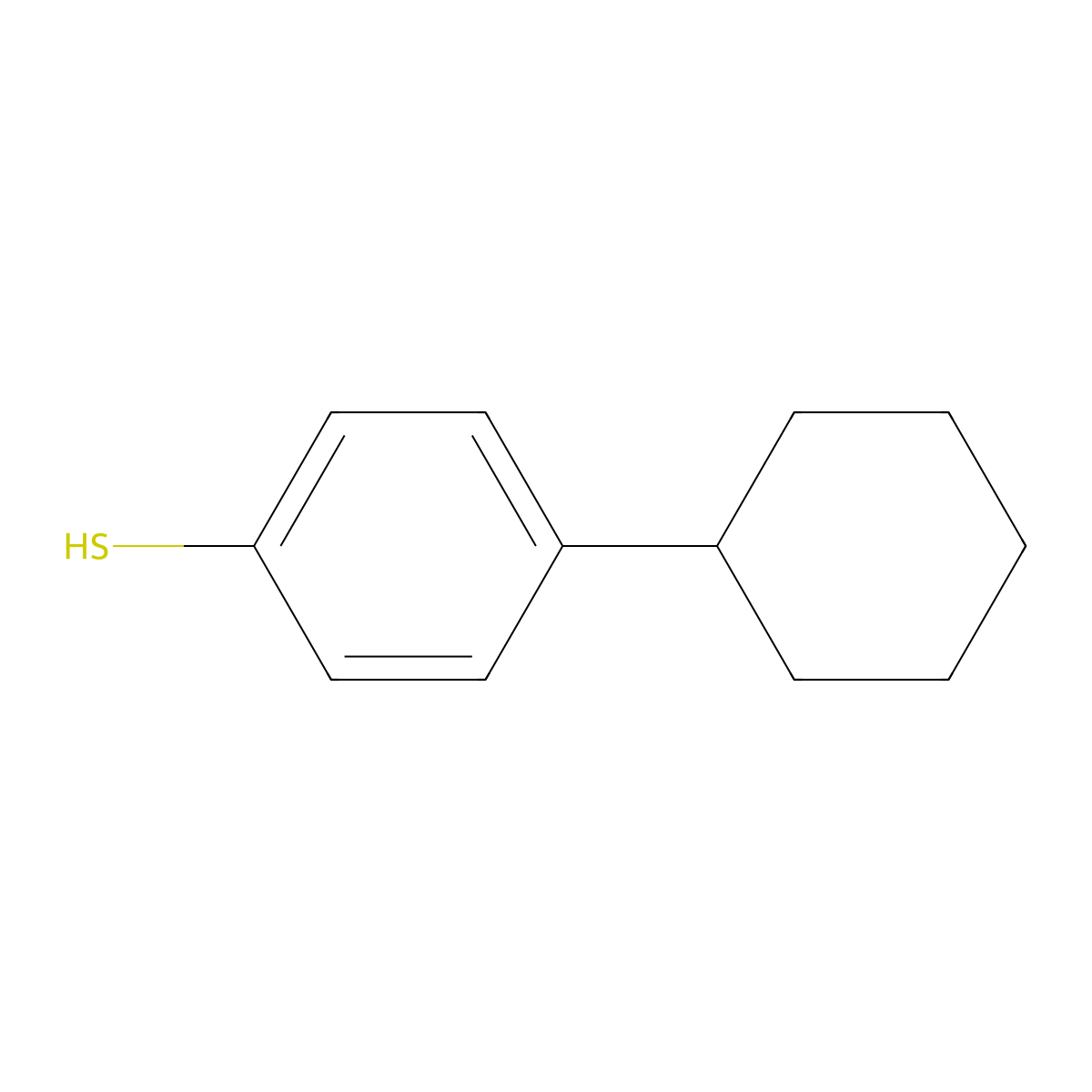 4-Cyclohexylbenzene-1-thiol molecular structure, CAS 18325-50-3