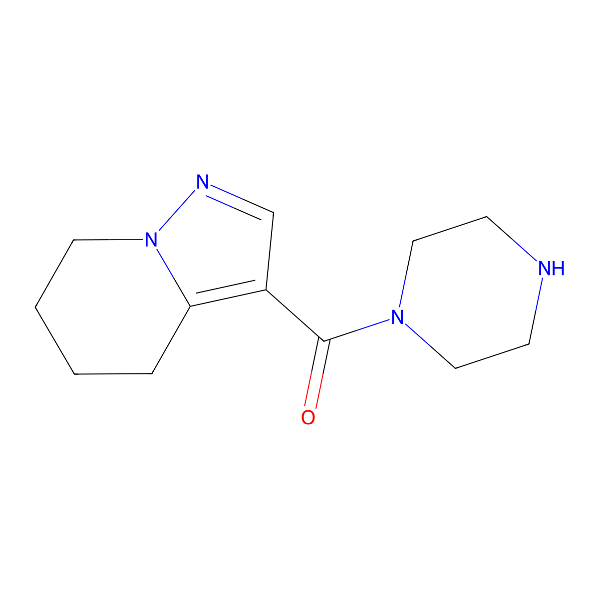 Piperazin-1-yl(4,5,6,7-tetrahydropyrazolo[1,5-a]pyridin-3-yl)methanone molecular structure, CAS 1832528-35-4