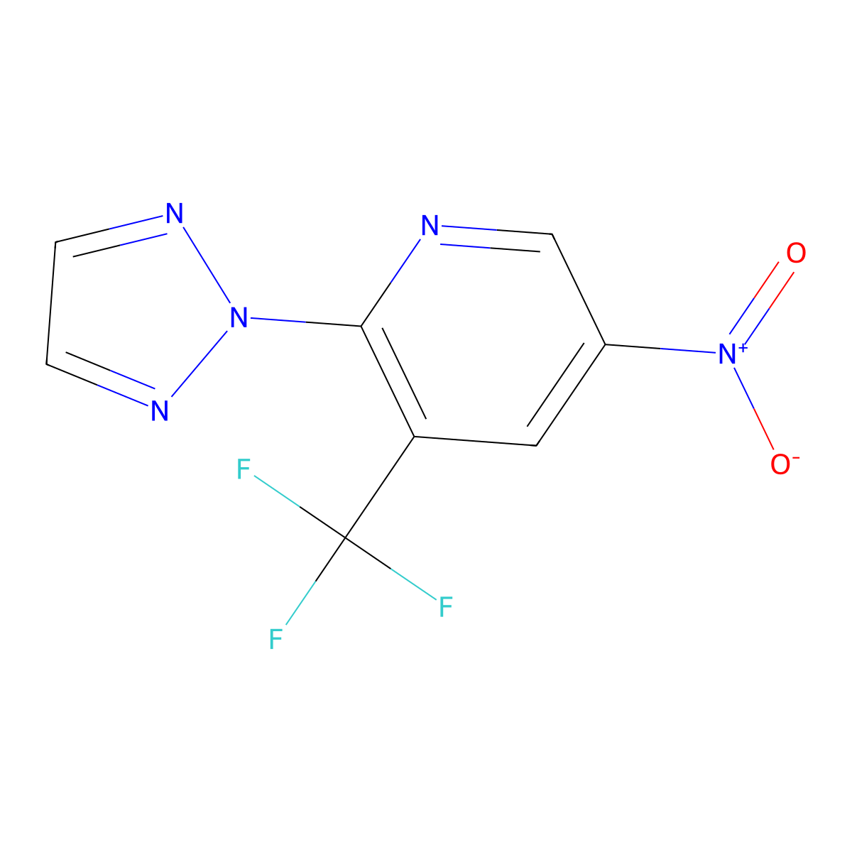 5-nitro-2-(2H-1,2,3-triazol-2-yl)-3-(trifluoromethyl)pyridine molecular structure, CAS 1832582-56-5