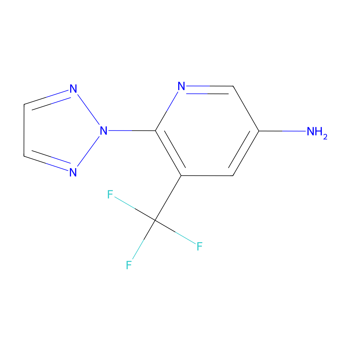 6-(2H-1,2,3-Triazol-2-yl)-5-(trifluoromethyl)pyridin-3-amine molecular structure, CAS 1832582-59-8