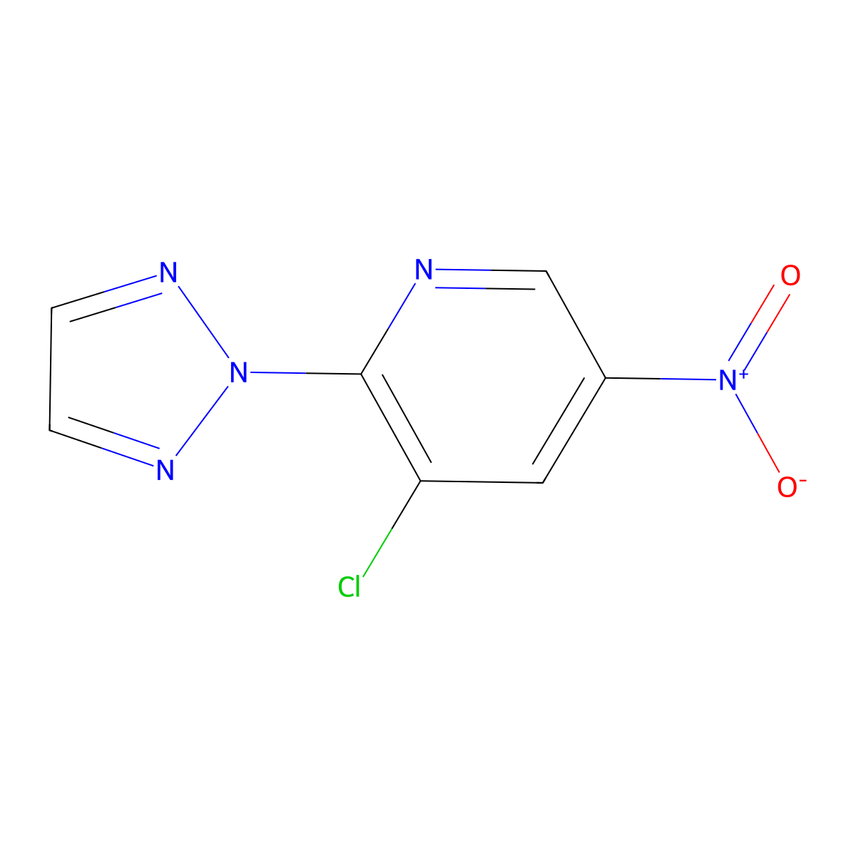3-Chloro-5-nitro-2-(2H-1,2,3-triazol-2-yl)pyridine molecular structure, CAS 1832583-40-0