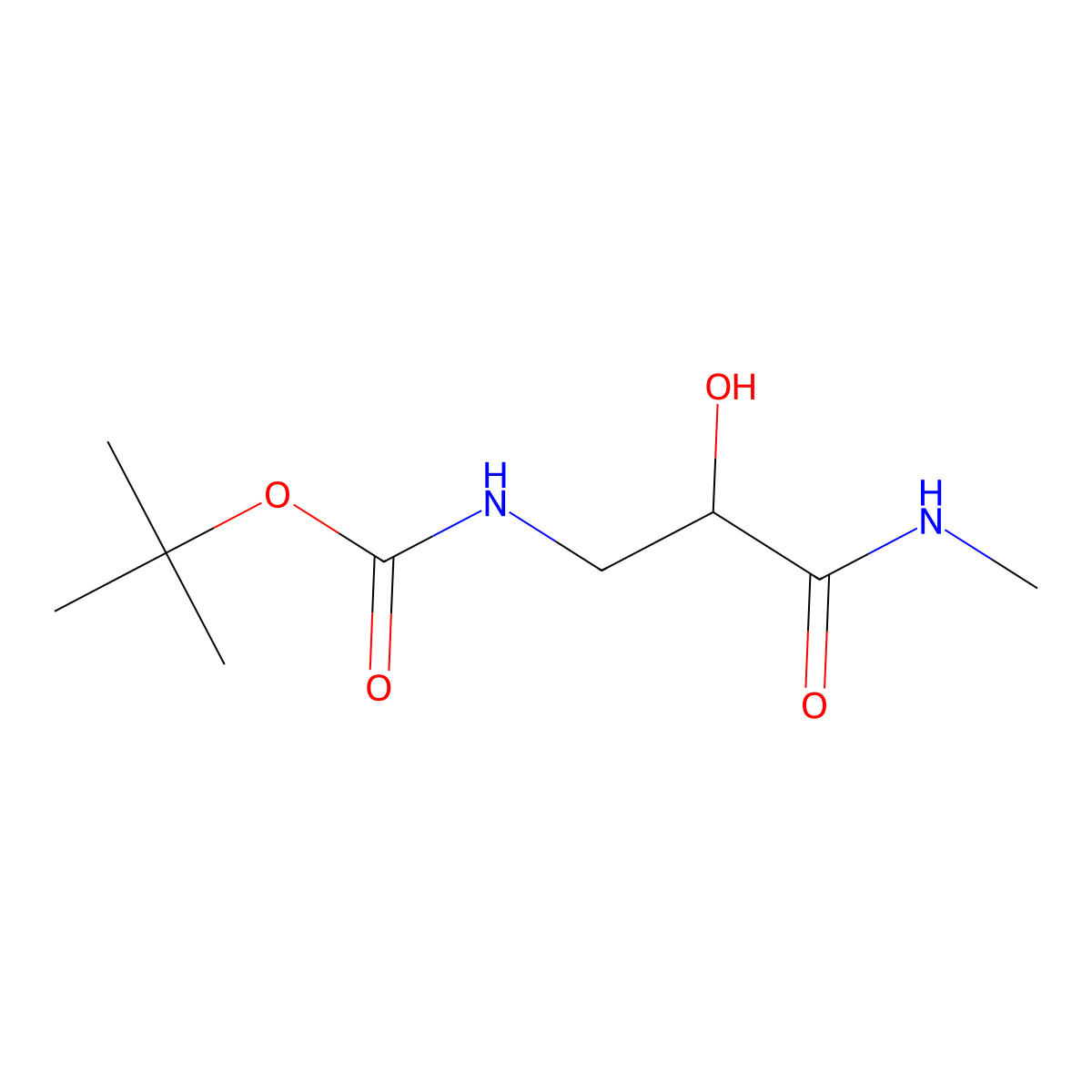 tert-butyl N-[2-hydroxy-2-(methylcarbamoyl)ethyl]carbamate molecular structure, CAS 1832614-12-6