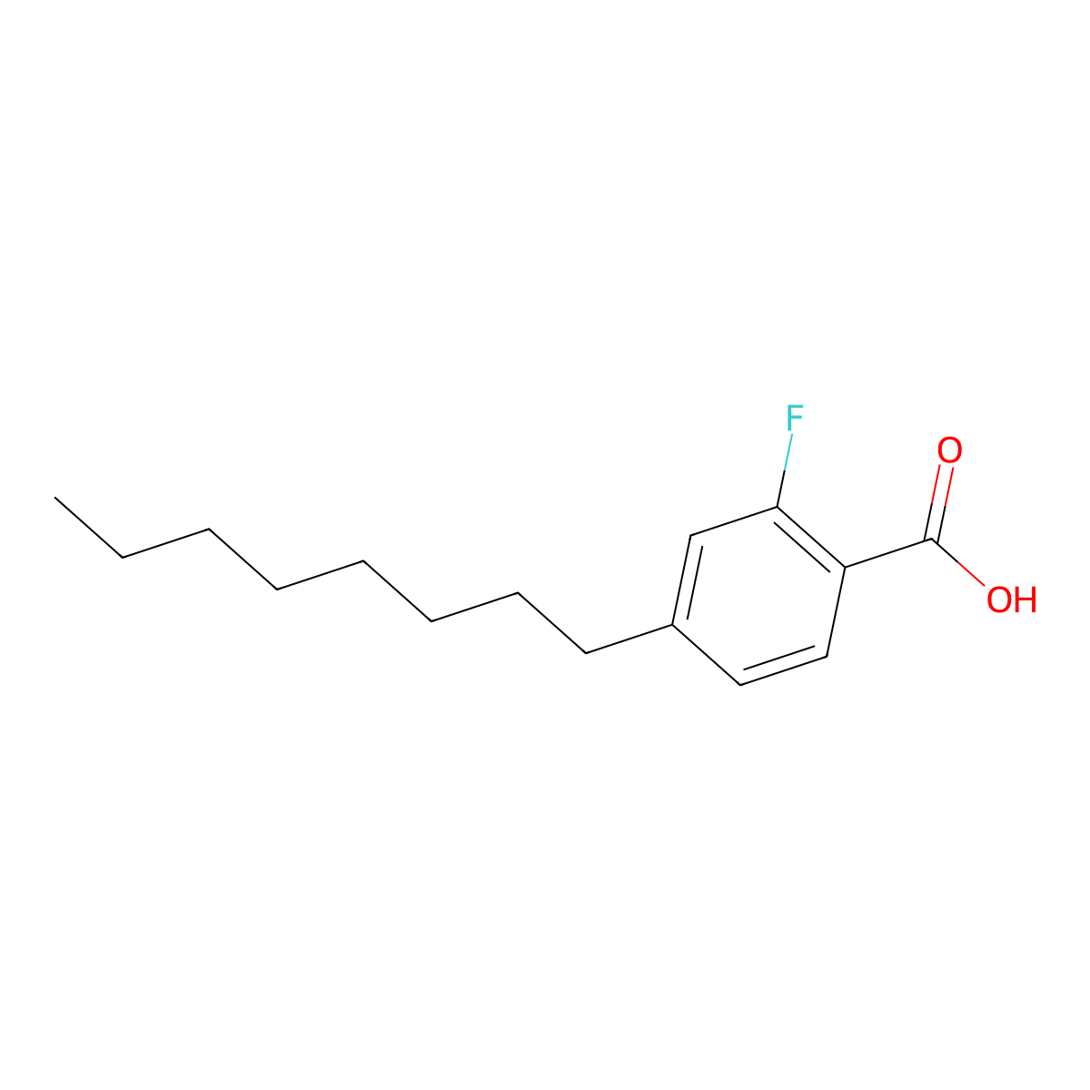 2-Fluoro-4-octylbenzoic acid molecular structure, CAS 1832615-63-0