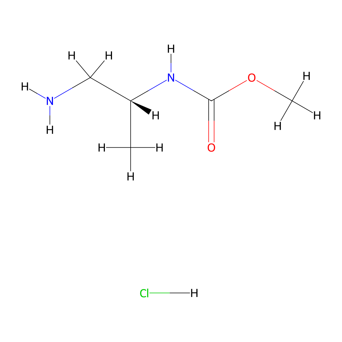 methyl N-[(2R)-1-aminopropan-2-yl]carbamate hydrochloride molecular structure, CAS 1832636-56-2