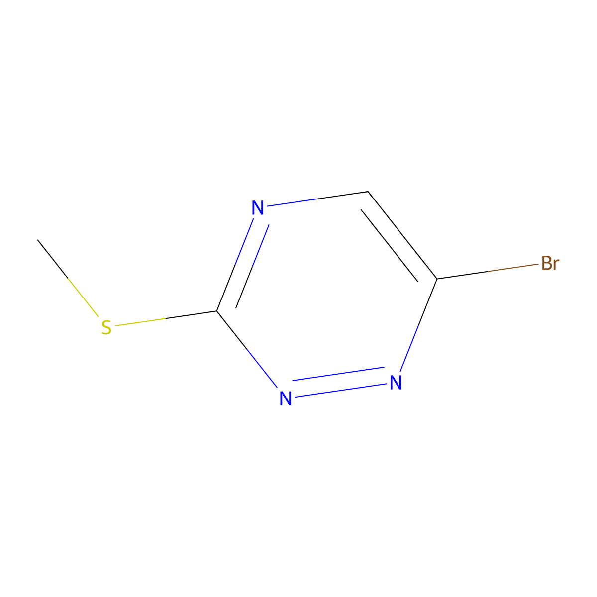 6-Bromo-3-(methylthio)-1,2,4-triazine molecular structure, CAS 1832647-26-3
