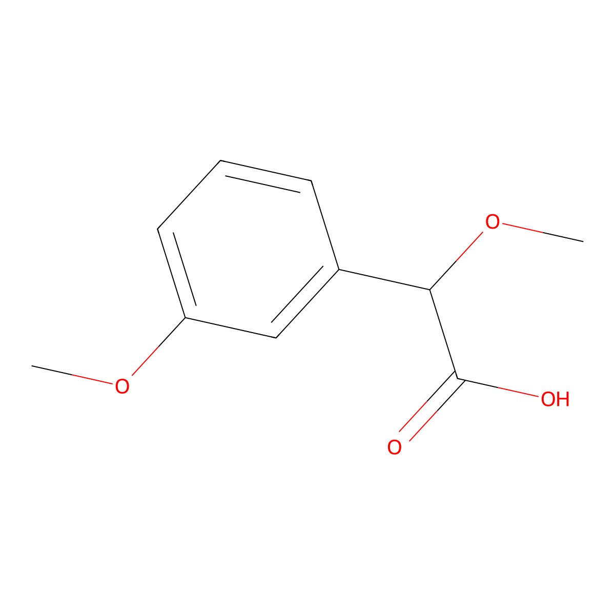 2-Methoxy-2-(3-methoxyphenyl)acetic acid molecular structure, CAS 1832647-27-4