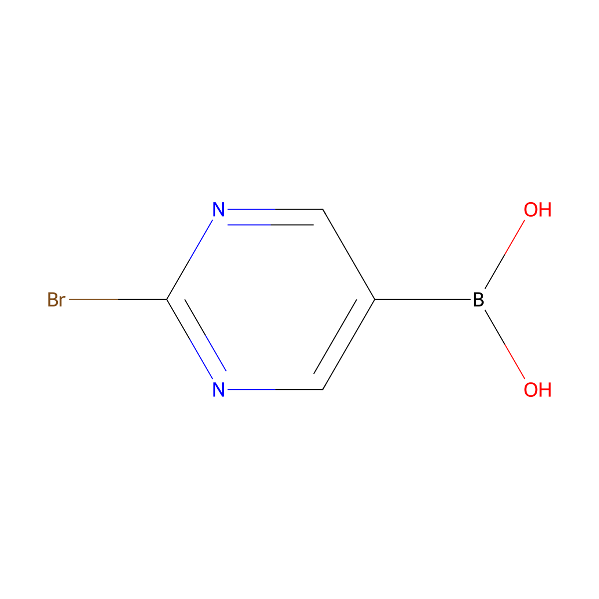 (2-Bromopyrimidin-5-yl)boronic acid molecular structure, CAS 1832655-76-1
