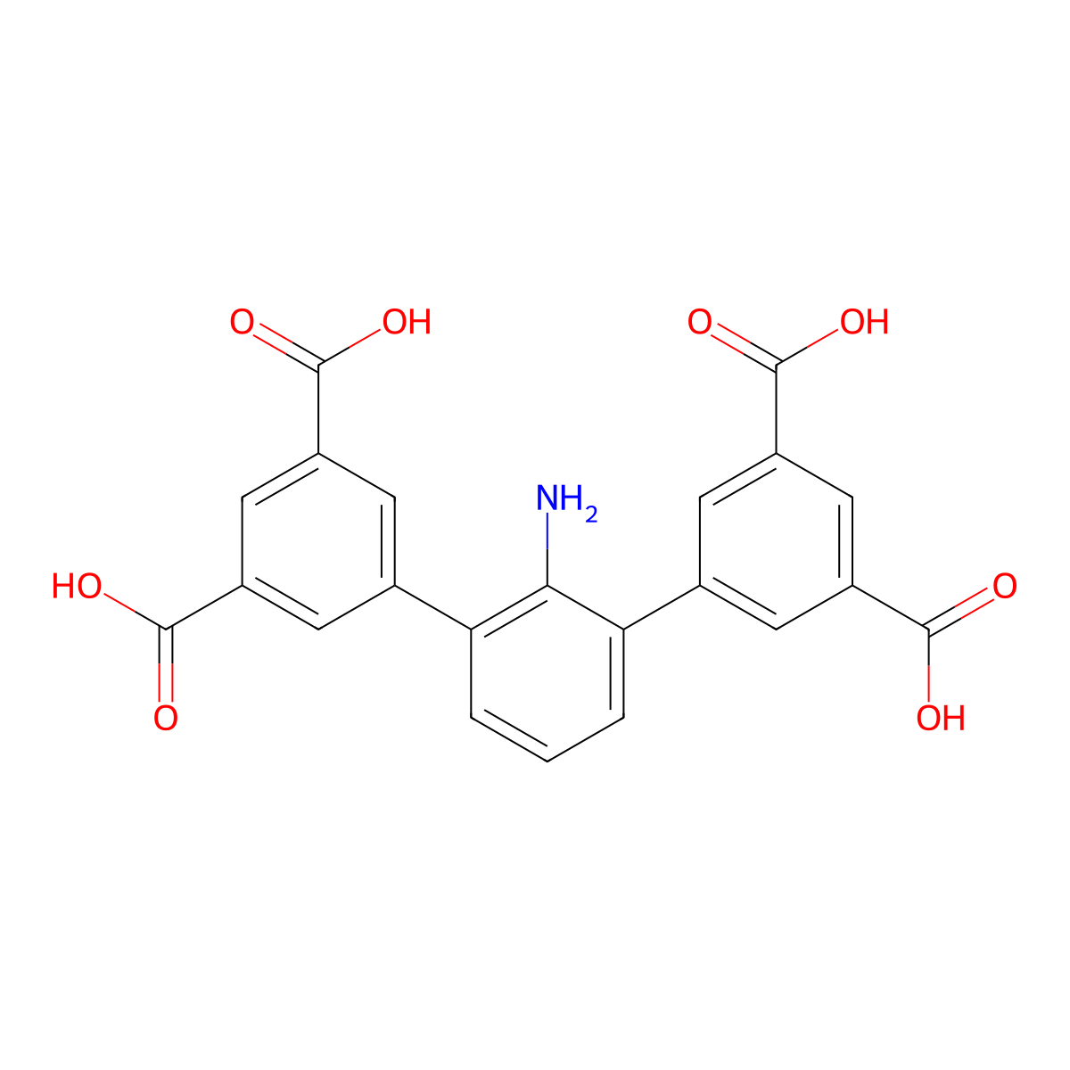 2'-Amino-[1,1':3',1''-terphenyl]-3,3'',5,5''-tetracarboxylic acid molecular structure, CAS 1832677-46-9