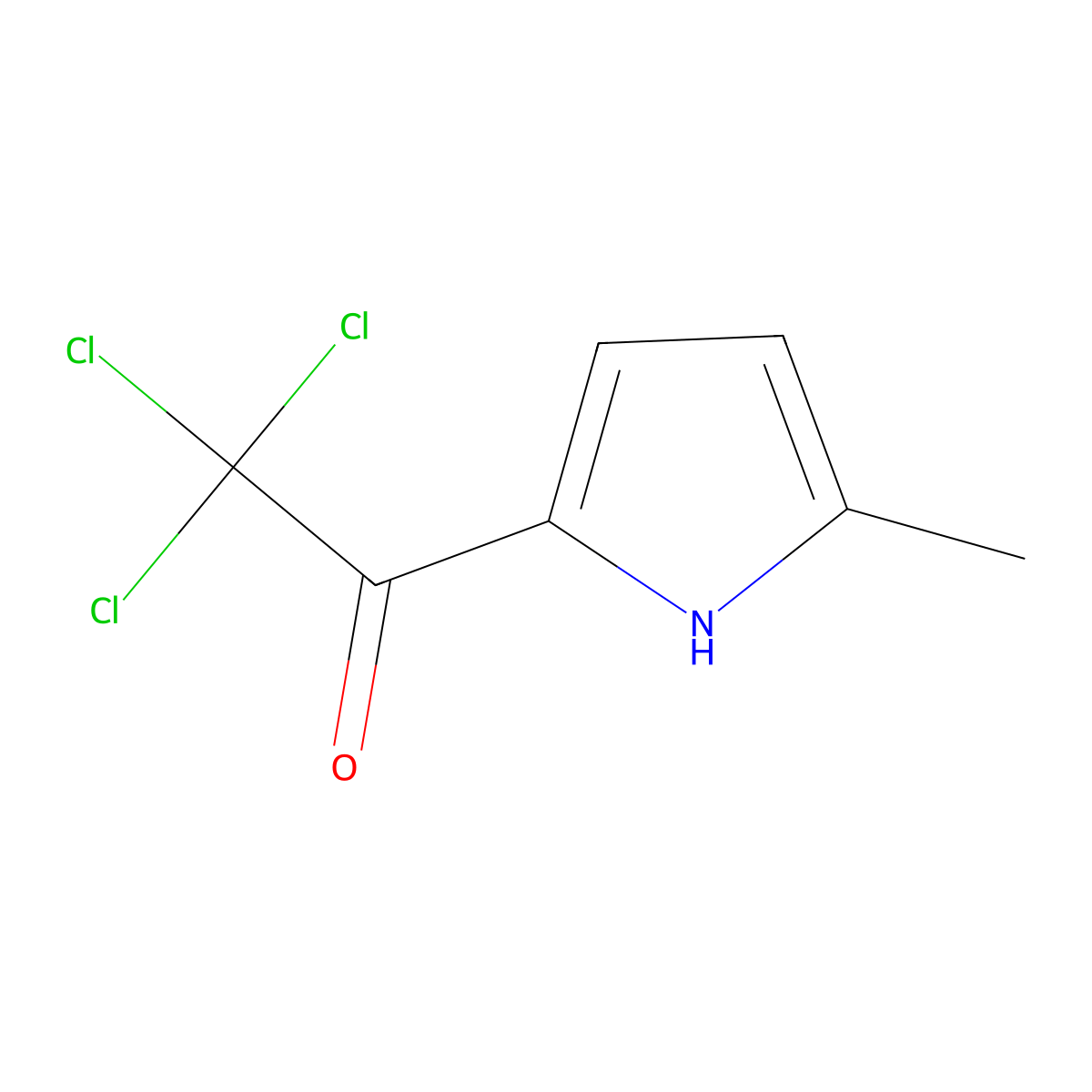 2,2,2-trichloro-1-(5-methyl-1H-pyrrol-2-yl)ethan-1-one molecular structure, CAS 183268-72-6