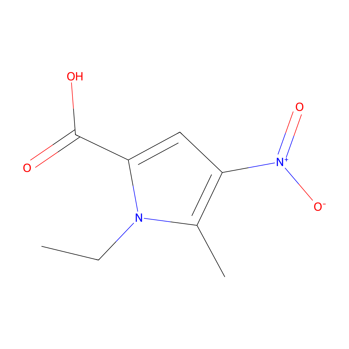 1-Ethyl-5-methyl-4-nitropyrrole-2-carboxylic acid molecular structure, CAS 183268-95-3
