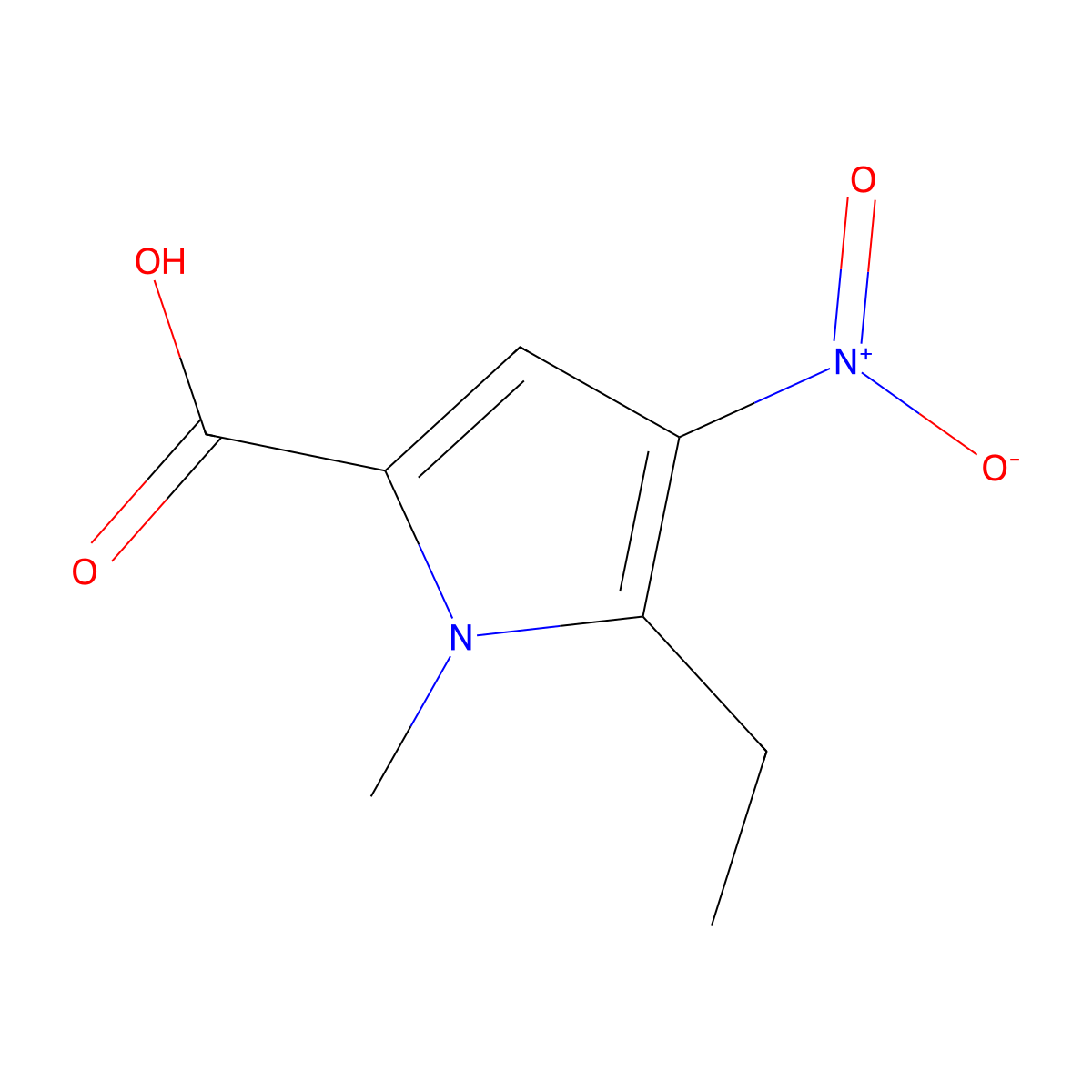 5-Ethyl-1-methyl-4-nitropyrrole-2-carboxylic acid molecular structure, CAS 183268-98-6