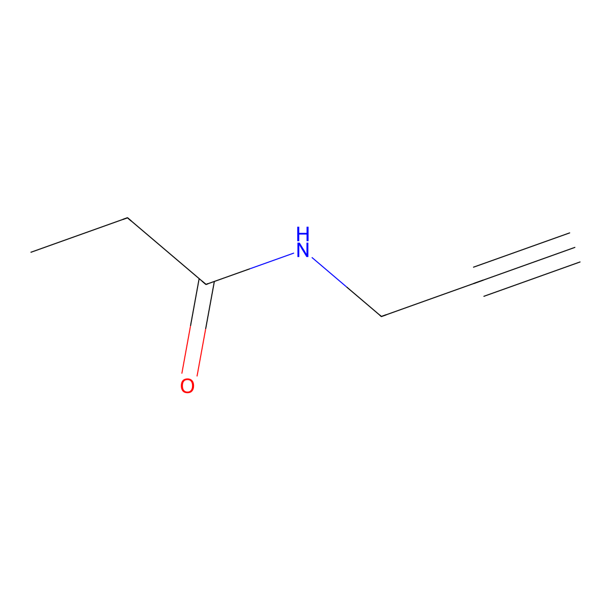 N-(prop-2-yn-1-yl)propanamide molecular structure, CAS 18327-35-0