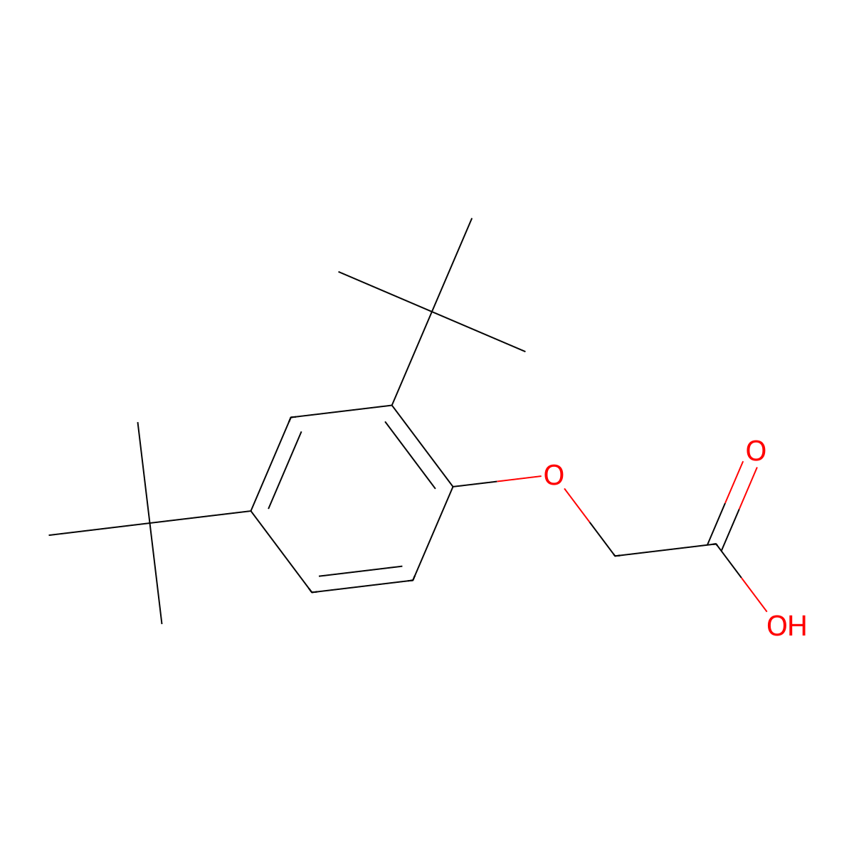 2-(2,4-Di-tert-butylphenoxy)acetic acid molecular structure, CAS 18327-79-2
