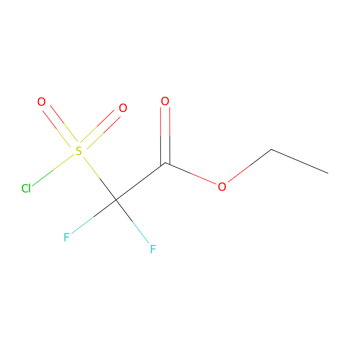 Ethyl 2-(chlorosulfonyl)-2,2-difluoroacetate molecular structure, CAS 18328-81-9