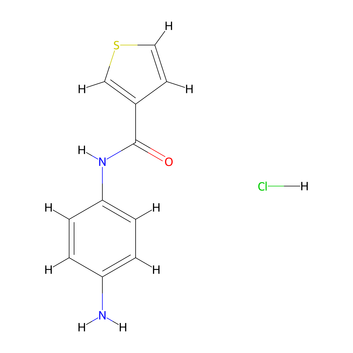 N-(4-aminophenyl)thiophene-3-carboxamide hydrochloride molecular structure, CAS 1832846-22-6