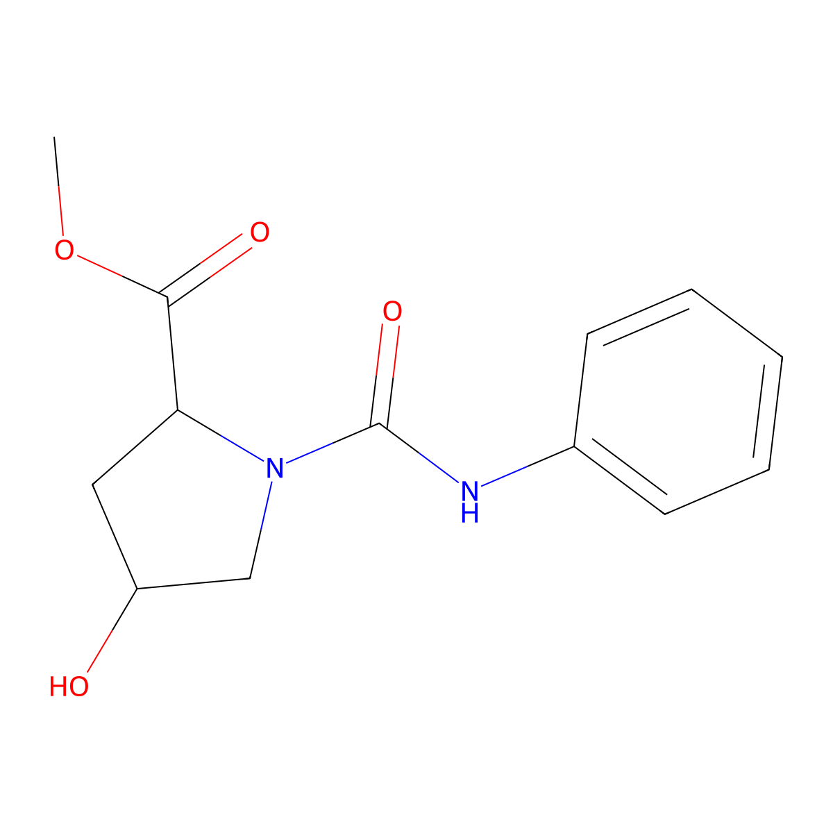 Methyl 1-(anilinocarbonyl)-4-hydroxy-2-pyrrolidinecarboxylate molecular structure, CAS 183290-11-1