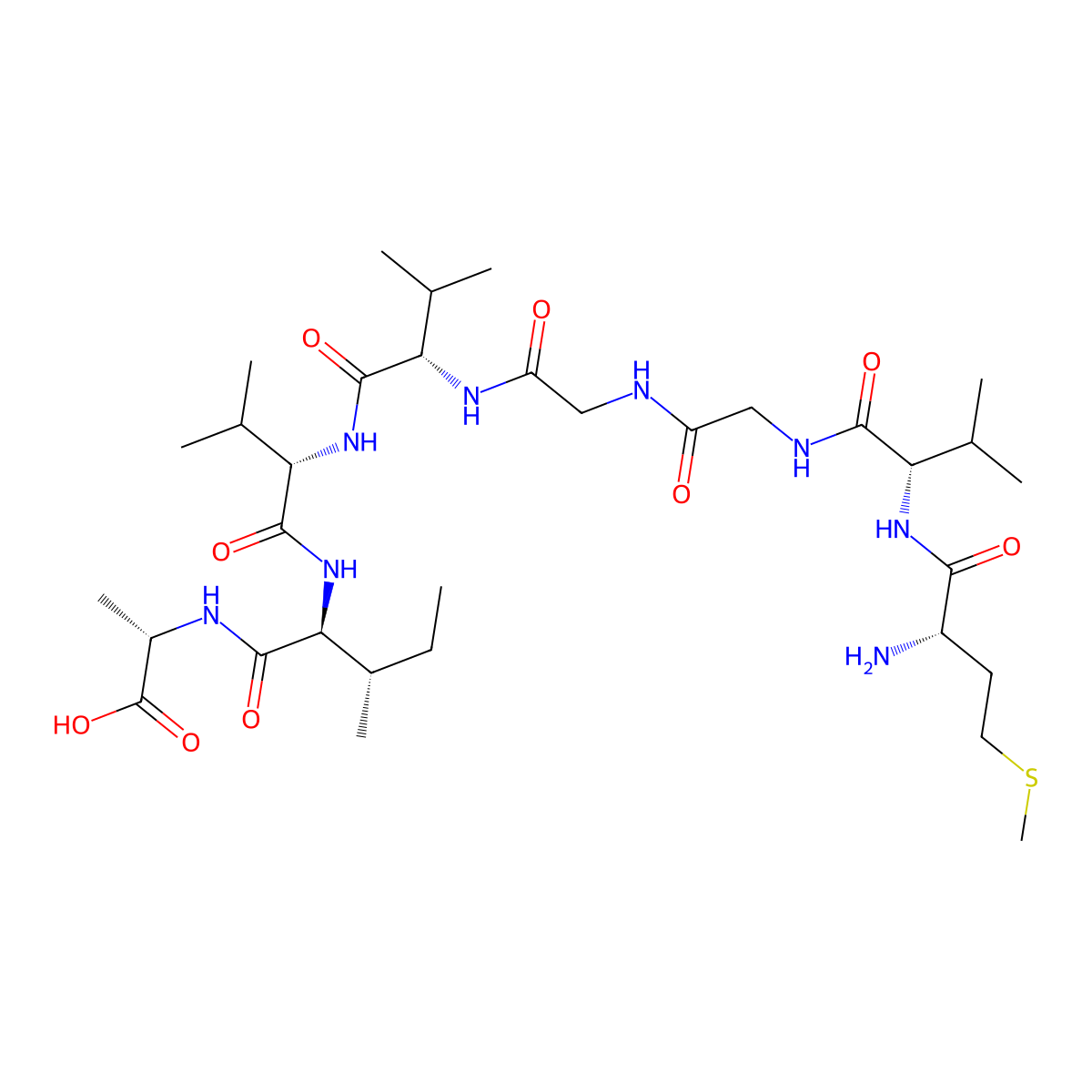 beta-Amyloid (35-42) molecular structure, CAS 183292-41-3