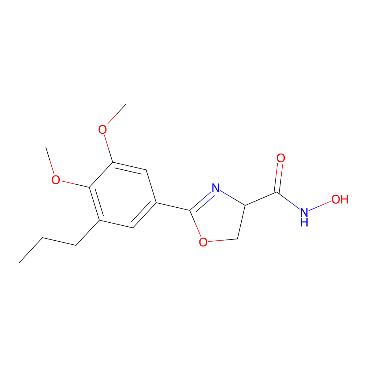 (4r)-2-(3,4-Dimethoxy-5-Propylphenyl)-N-Hydroxy-4,5-Dihydro-1,3-Oxazole-4-Carboxamide molecular structure, CAS 183298-68-2