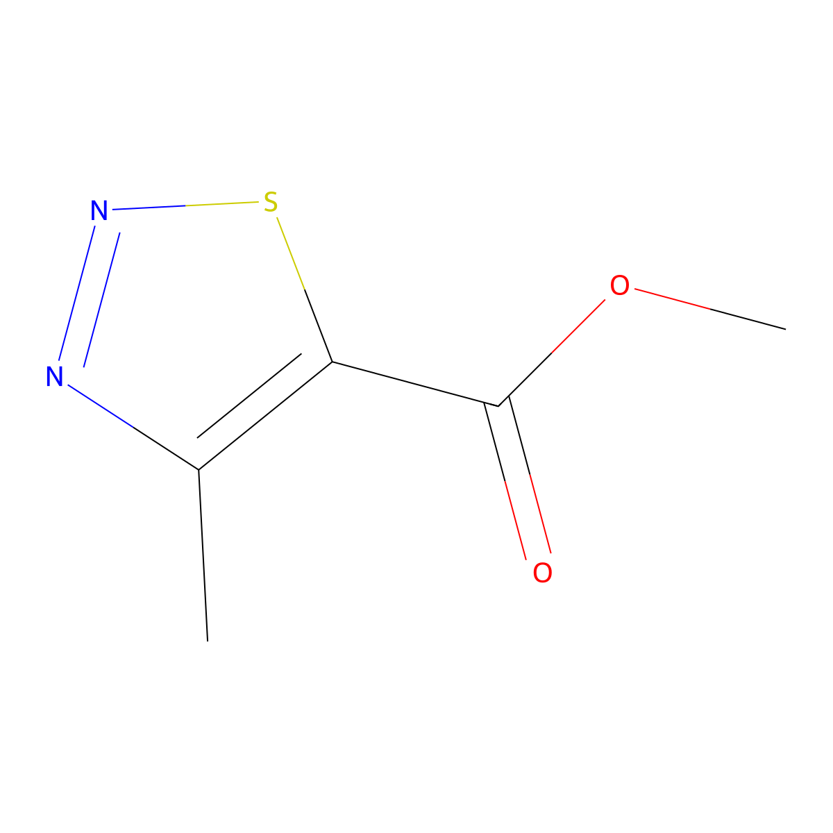 Methyl 4-methyl-1,2,3-thiadiazole-5-carboxylate molecular structure, CAS 183298-93-3
