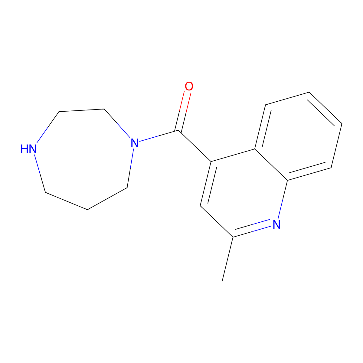 4-(1,4-Diazepane-1-carbonyl)-2-methylquinoline molecular structure, CAS 1832992-74-1
