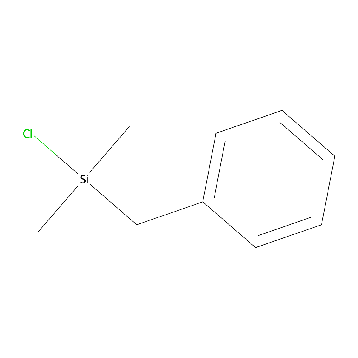 Benzene, [(chlorodimethylsilyl)methyl]- molecular structure, CAS 1833-31-4