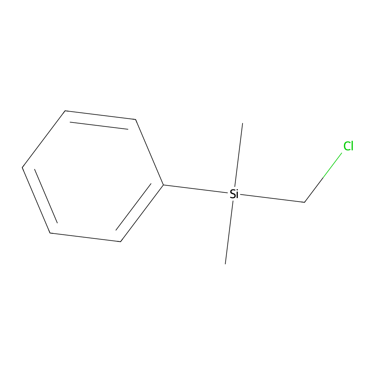 (Chloromethyl)dimethylphenylsilane molecular structure, CAS 1833-51-8