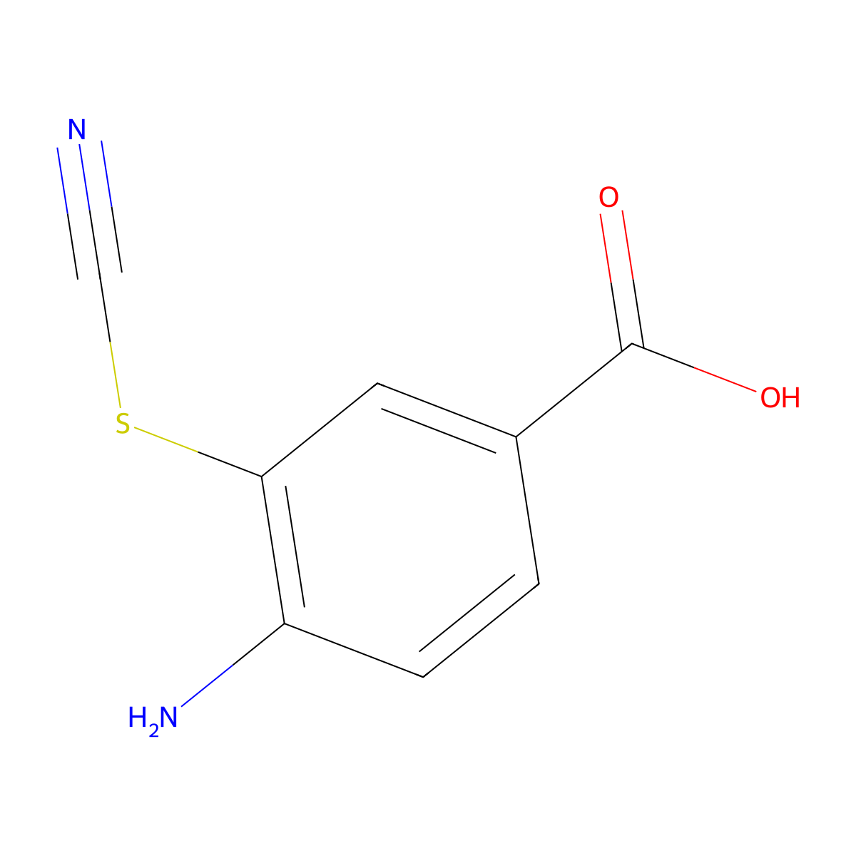 4-Amino-3-thiocyanatobenzoic acid molecular structure, CAS 18330-64-8