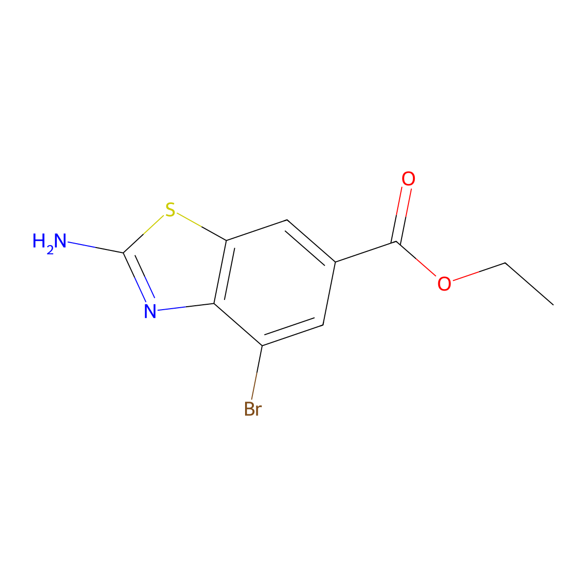 Ethyl 2-amino-4-bromo-1,3-benzothiazole-6-carboxylate molecular structure, CAS 18330-68-2
