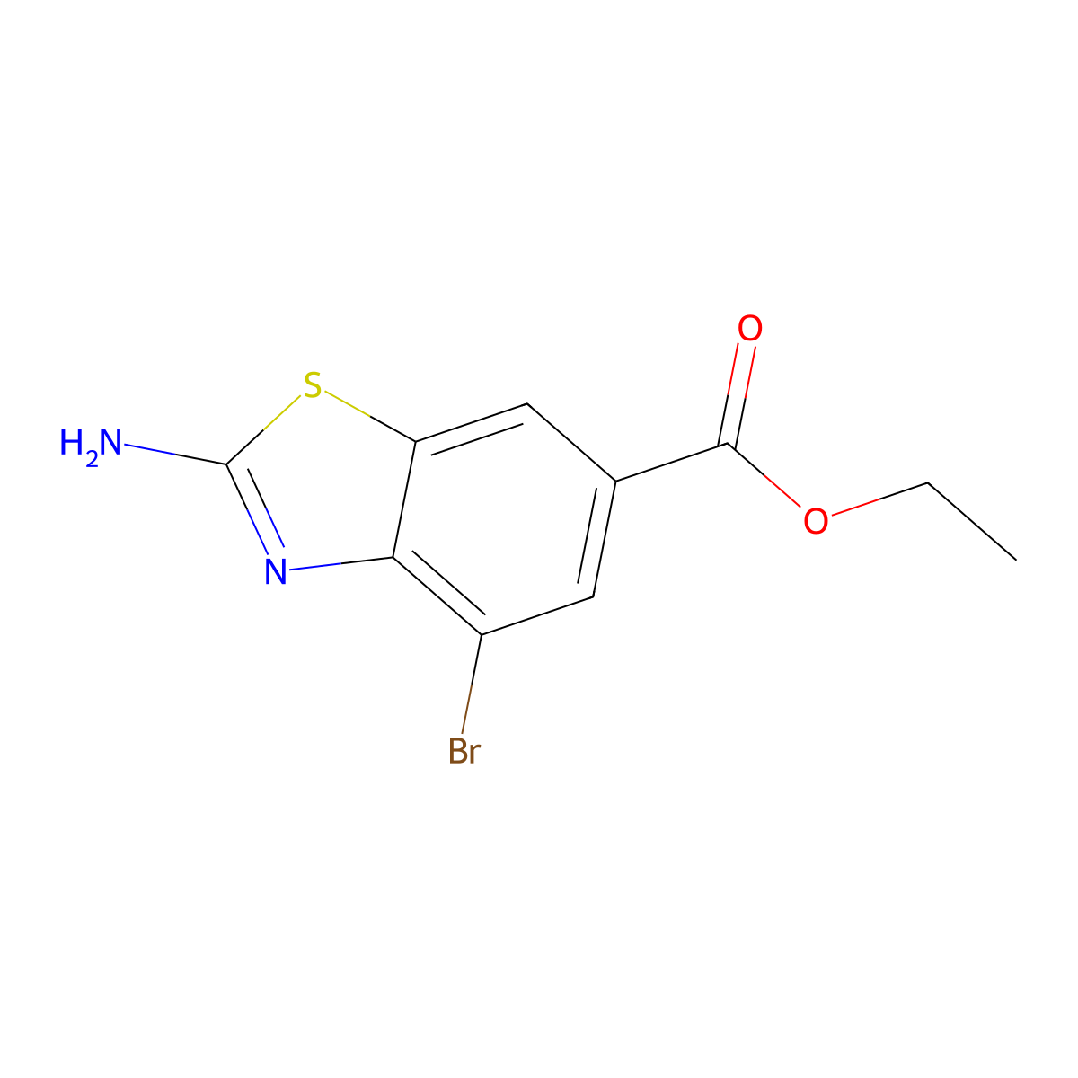 Ethyl 2-amino-4-bromo-1,3-benzothiazole-6-carboxylate molecular structure, CAS 18330-68-2