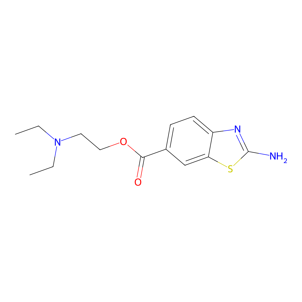 2-(Diethylamino)ethyl 2-amino-6-benzothiazolecarboxylate molecular structure, CAS 18330-77-3