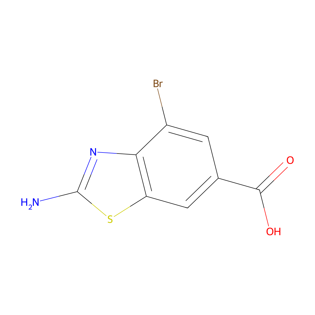 2-Amino-4-bromo-1,3-benzothiazole-6-carboxylic acid molecular structure, CAS 18330-80-8