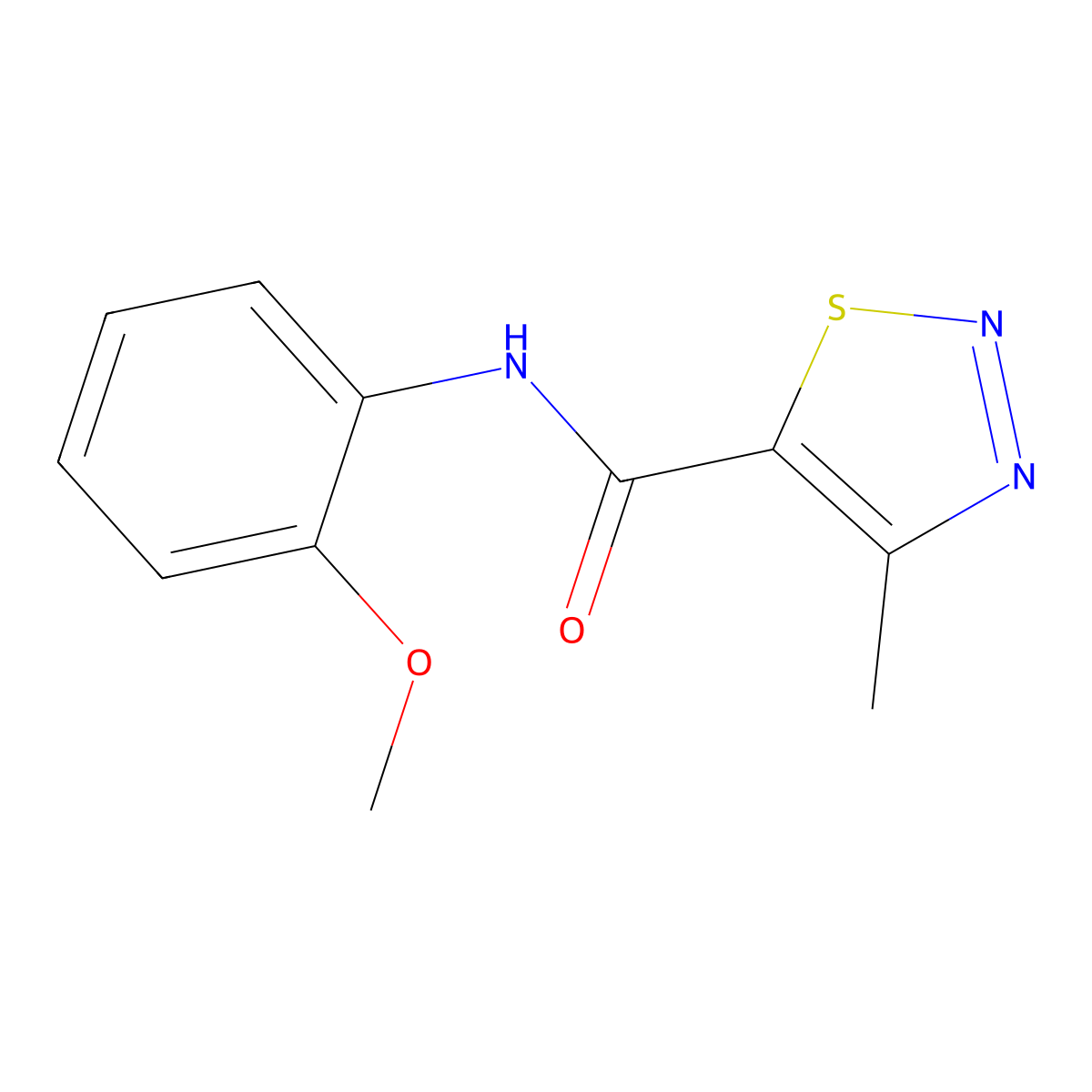 N-(2-methoxyphenyl)-4-methyl-1,2,3-thiadiazole-5-carboxamide molecular structure, CAS 183300-00-7
