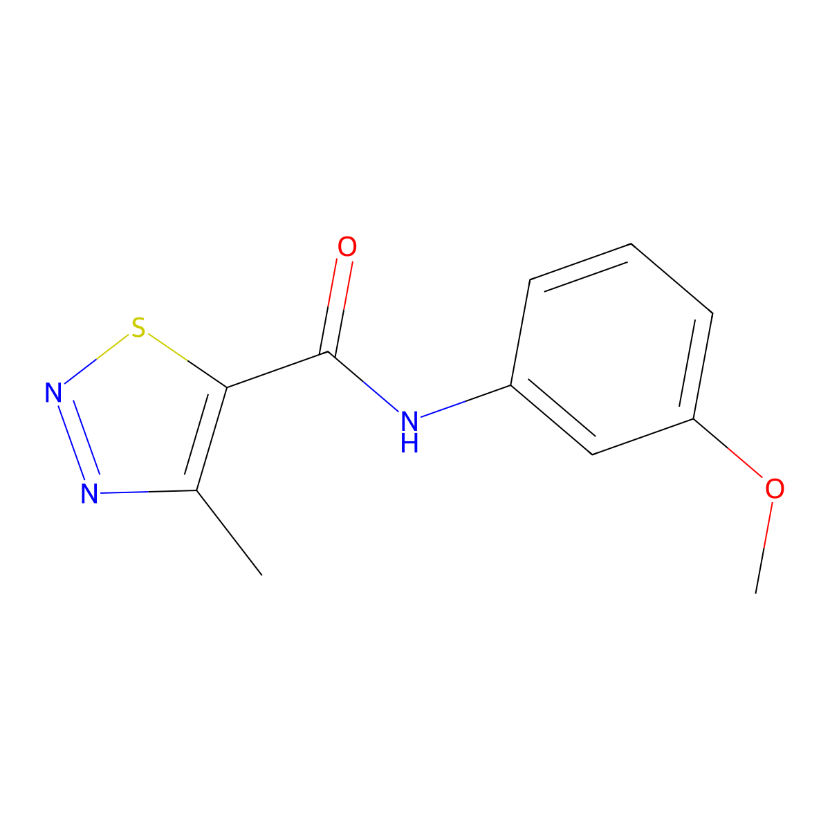 N-(3-methoxyphenyl)-4-methyl-1,2,3-thiadiazole-5-carboxamide molecular structure, CAS 183300-03-0
