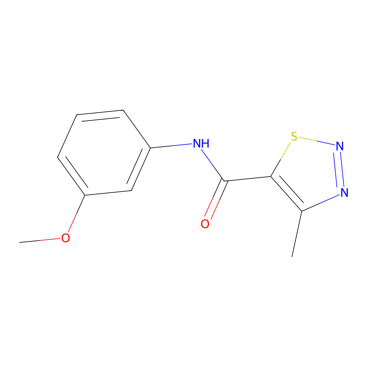 N-(3-methoxyphenyl)-4-methyl-1,2,3-thiadiazole-5-carboxamide molecular structure, CAS 183300-03-0