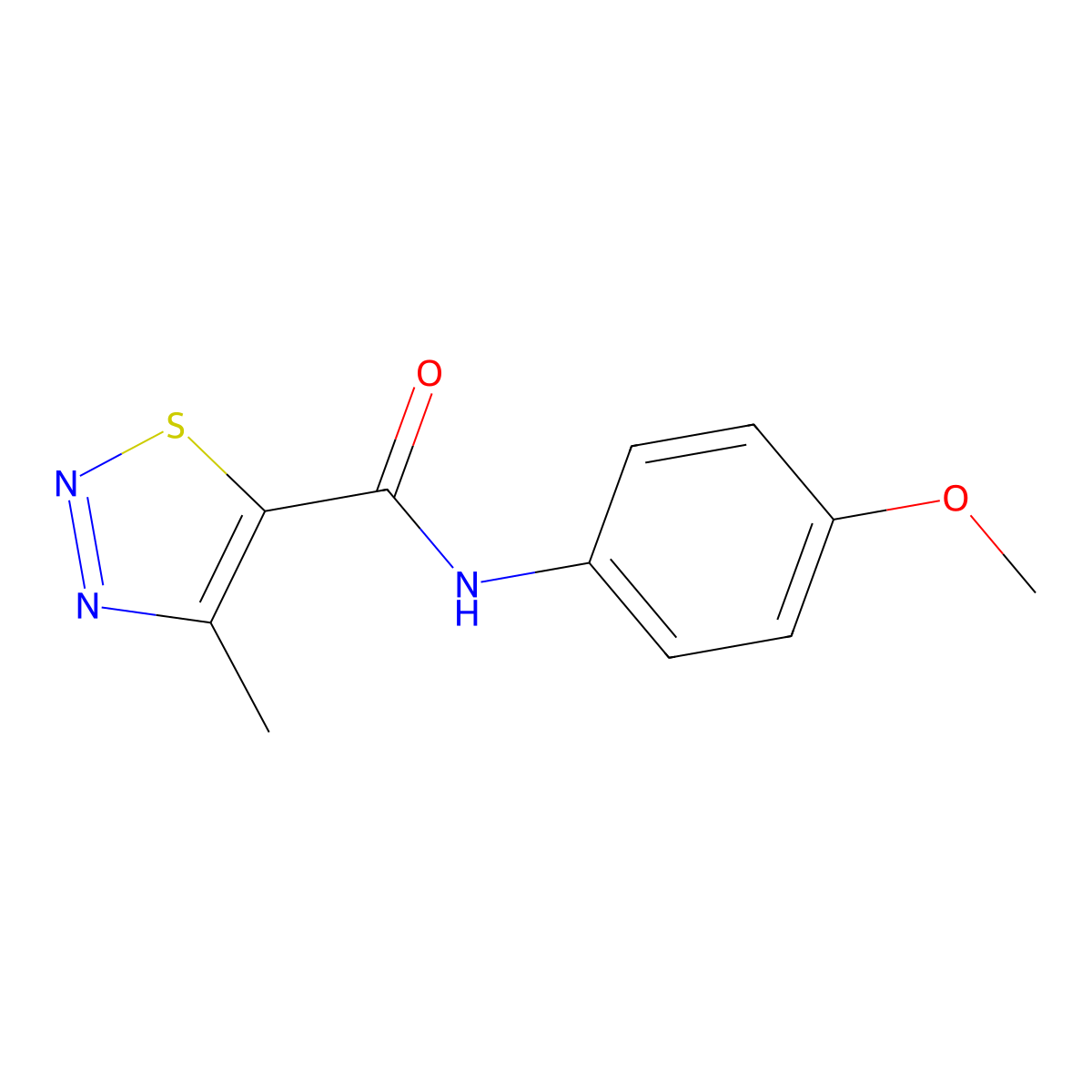 N-(4-methoxyphenyl)-4-methyl-1,2,3-thiadiazole-5-carboxamide molecular structure, CAS 183300-06-3