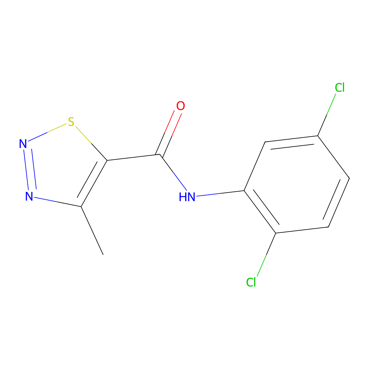 N-(2,5-dichlorophenyl)-4-methyl-1,2,3-thiadiazole-5-carboxamide molecular structure, CAS 183300-55-2