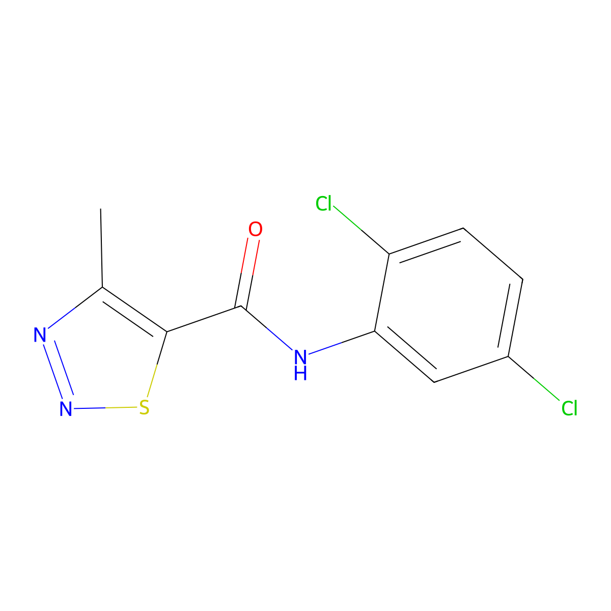 N-(2,5-dichlorophenyl)-4-methyl-1,2,3-thiadiazole-5-carboxamide molecular structure, CAS 183300-55-2