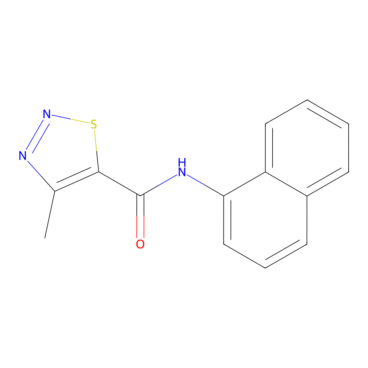 4-methyl-N-(naphthalen-1-yl)-1,2,3-thiadiazole-5-carboxamide molecular structure, CAS 183301-22-6