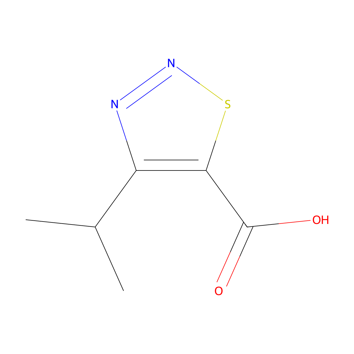 4-(Propan-2-yl)-1,2,3-thiadiazole-5-carboxylic acid molecular structure, CAS 183302-68-3