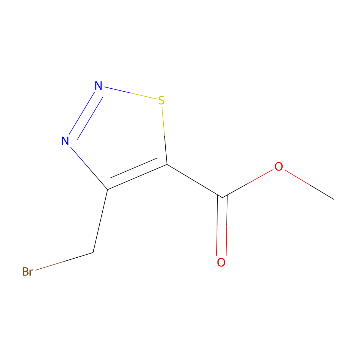 Methyl 4-(bromomethyl)-1,2,3-thiadiazole-5-carboxylate molecular structure, CAS 183303-30-2