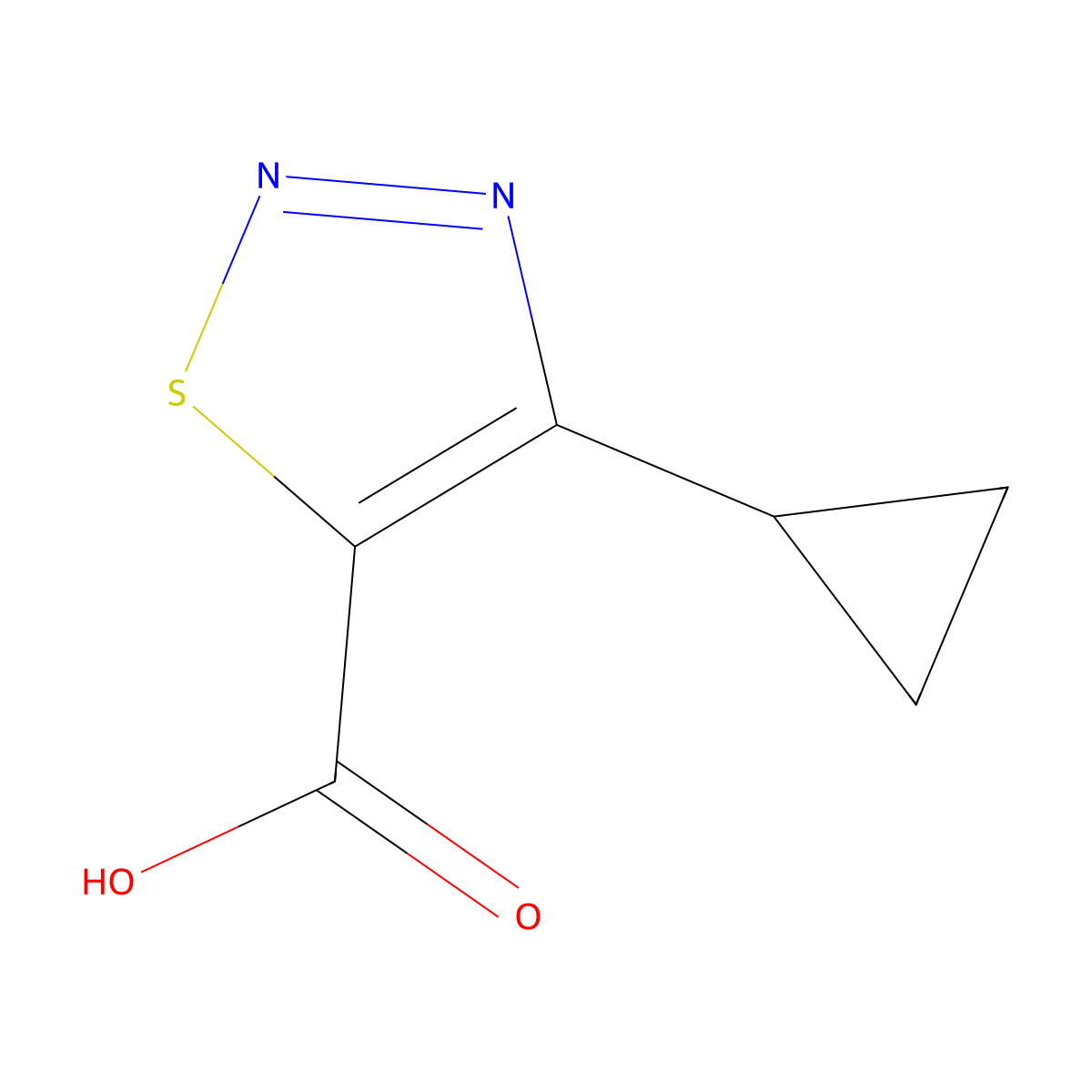 4-Cyclopropyl-1,2,3-thiadiazole-5-carboxylic acid molecular structure, CAS 183303-71-1