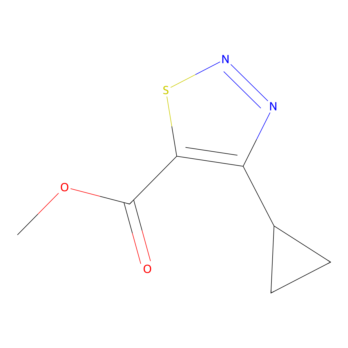 Methyl 4-cyclopropyl-1,2,3-thiadiazole-5-carboxylate molecular structure, CAS 183303-75-5