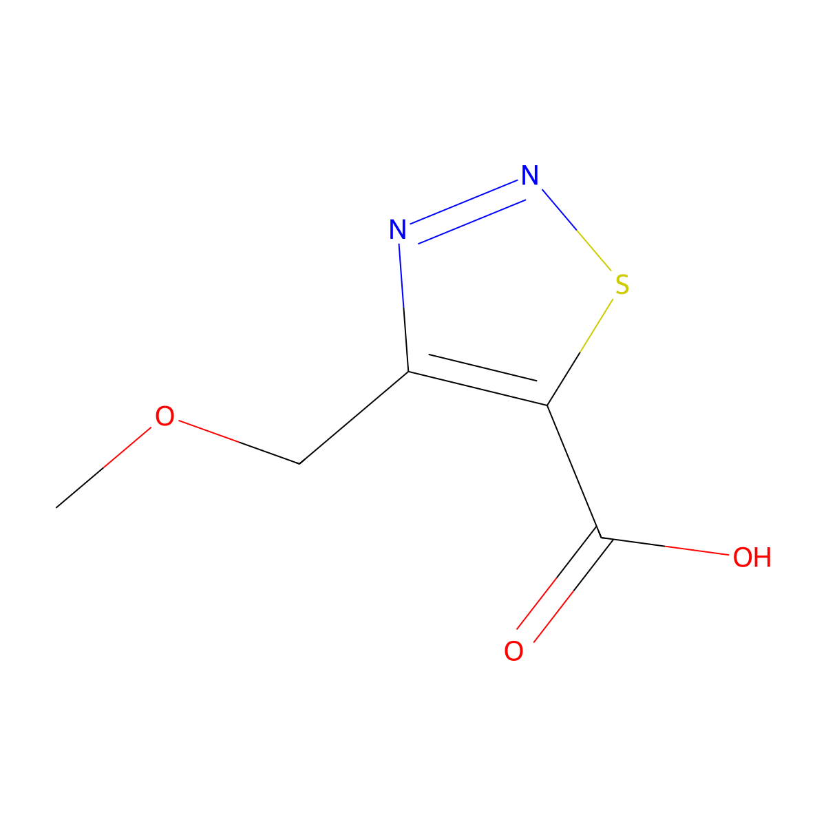 4-(Methoxymethyl)-1,2,3-thiadiazole-5-carboxylic acid molecular structure, CAS 183304-07-6