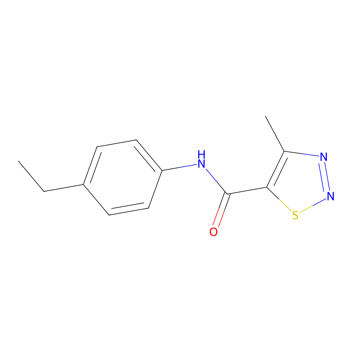 N-(4-ethylphenyl)-4-methyl-1,2,3-thiadiazole-5-carboxamide molecular structure, CAS 183305-37-5
